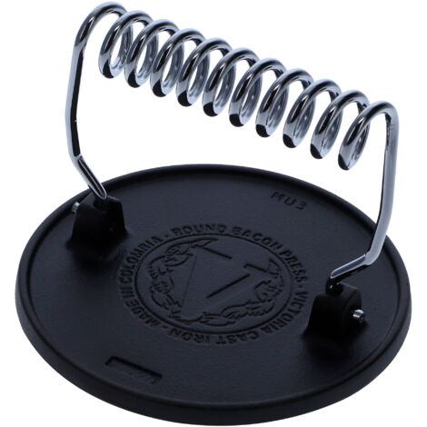 Victoria 34641 Smash Burger Press, Presse Viande Hachée, Fonte 16,5cm pour Grillades, sans PTFE Noir (1/5)