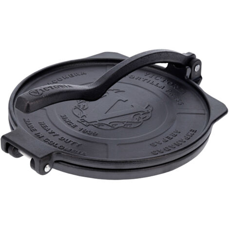 Victoria 34214 Presse à Tortilla pour Tortillas Mexicaines en Fonte HD 20cm, Pataconera Noir (1/5)