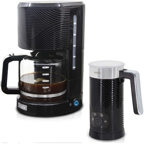 Briebe SKT1188BLK Elegance Set Cafetière à Filtre 10 Tasses Café+ Mousseur à Lait Électrique 1000W Noir (1/5)