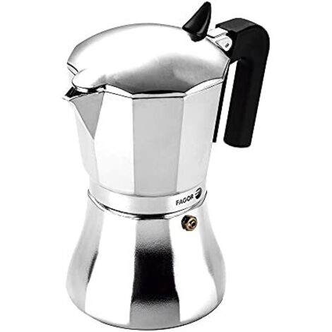 FAGOR Cupy Cafetière Expresso Italienne Induction Aluminium 9 Tasses Café, Vitrocéramique  Argent (1/5)