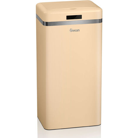 SWAN SWKA4500GRNEU Retro Poubelle à Ouverture Automatique avec Capteur, Métal, 45 Litres