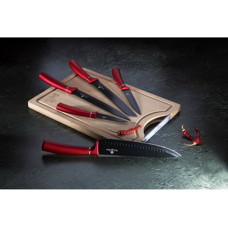 Set De 5 Couteaux Cuisine Berlinger Haus + Planche - Acier Inox, Or Rose