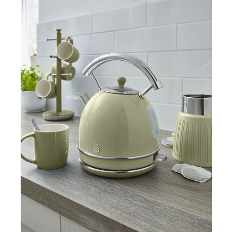 Swan Sk14630yelneu Retro Bouilloire, 1,8 L, Acier Inoxydable Sans Bpa Resistance Cachee Sans Fil 3000 Jaune Swan  Ma 10ca102swan Nzlvi  60303444