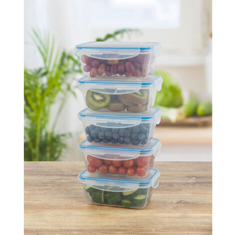 Boîtes-Repas En Verre [Lot De 5] - Récipients Avec Fermeture À Clic