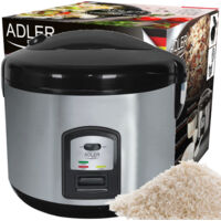 Adler AD6406 Cuiseur à Riz acier inoxydable, capacité de 1,5 litres pour riz bouilli 1000W Argent