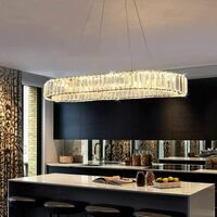 Modern Crystal Chandelier Oval LED Ceiling Light Pendant Lights for Living Room ,Warm Light 3000K