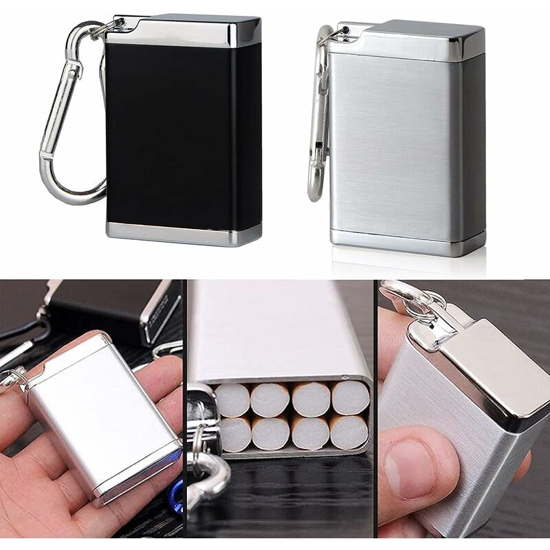 gfjfghfjfh Posacenere Portatile/Posacenere per Veicolo Mini Posacenere in Acciaio Inossidabile con Portachiavi e Sigaretta 