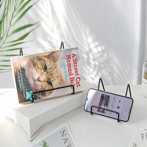 Supporto per Piatto da Cavalletto in Ferro Espositore per Esporre Cornici Piatti Decorativi Libri di Cucina,Tablet Arte Foto Pittura YUEMA 2Pcs Piastra Espositore per Display Nero 10cm 