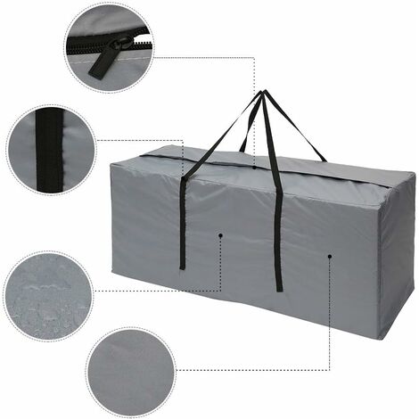 DIYARTS 210d O-x-f-o-r-d Panno Grande Borsa Portaoggetti Piazza Giardino Impermeabile Mobili da Giardino Cuscino Portaoggetti Borsa Leggera Custodia da Trasporto con Zip 81 * 81 * 61 Cm 
