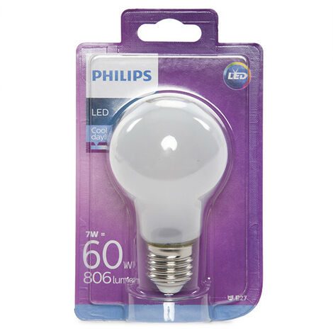 PHILIPS LED E27 A60 7W 806 lumen bulb