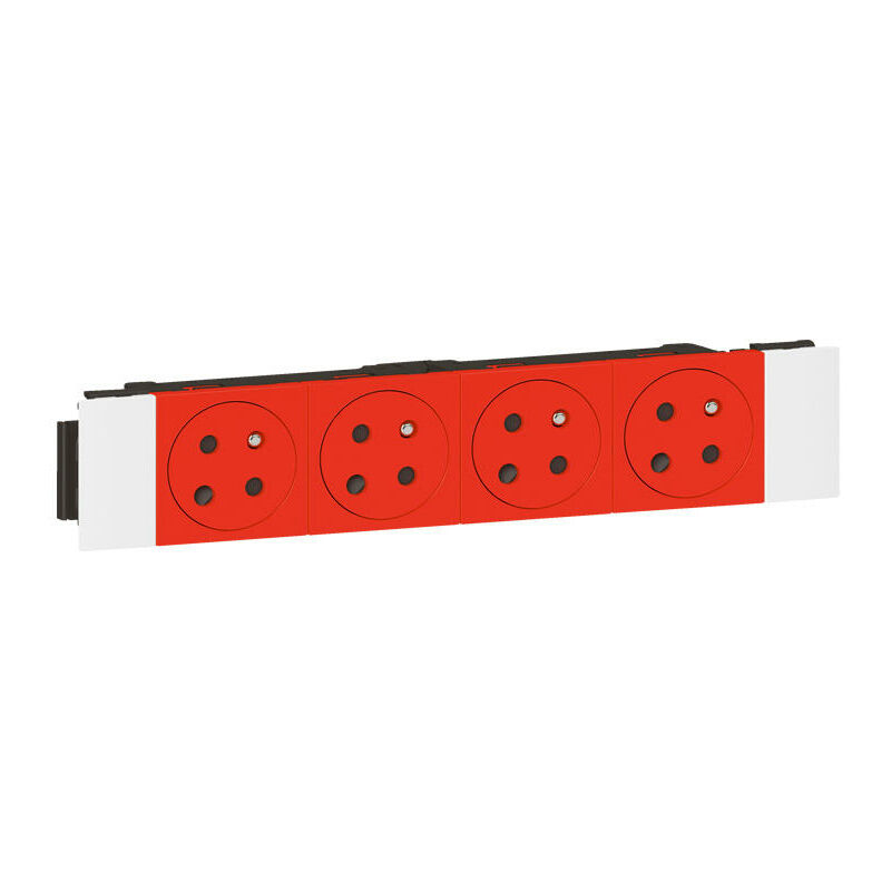 prise de courant - 4 x 2p+t - détrompage - clippage direct - surface - legrand 077124l