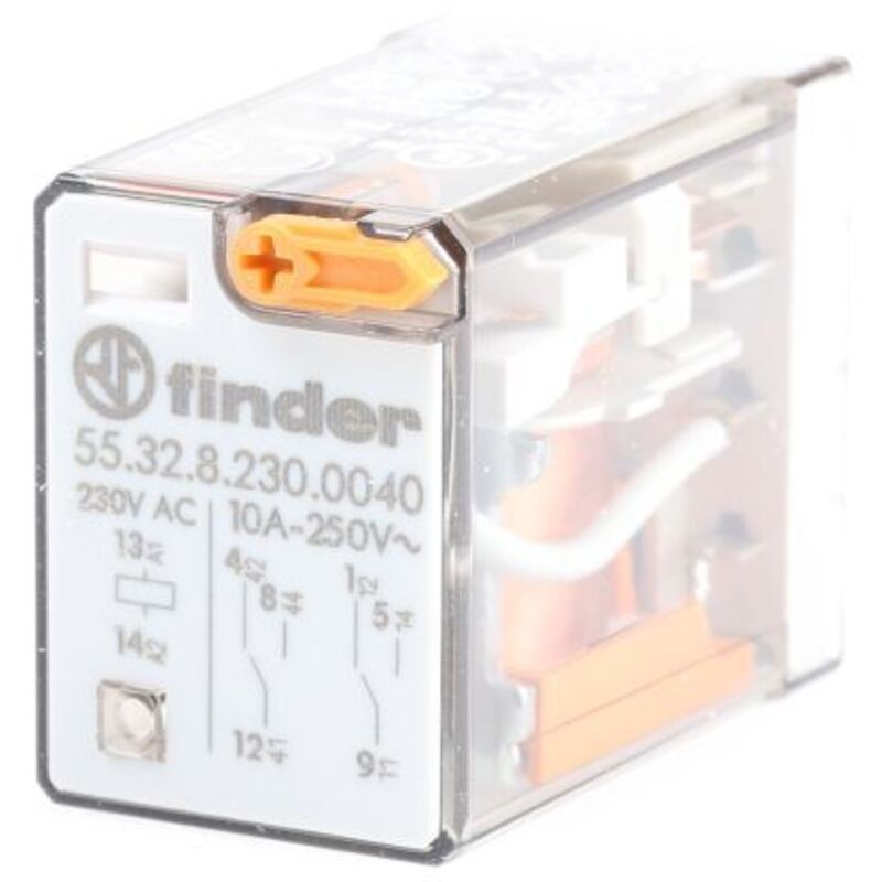 Relais Finder 55.32 230V AC - 10A 2 Inverseurs - Industriel Enfichable - Allemagne - Lot 10 Pièces