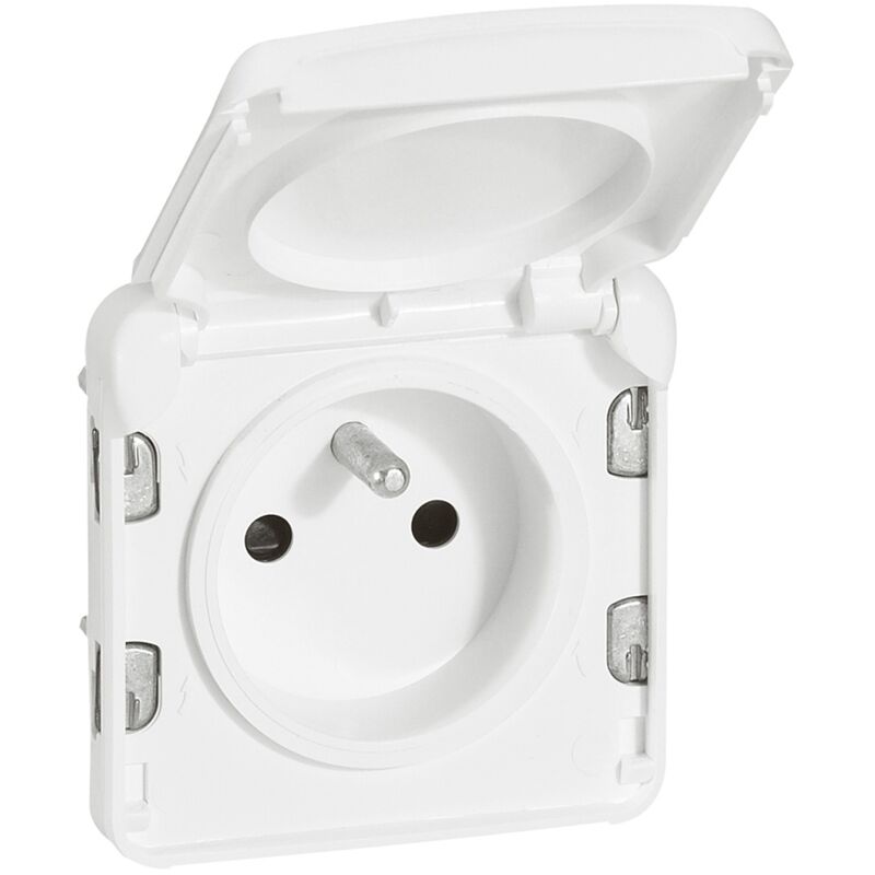 prise de courant 2p+t plexo blanc artic (composable)