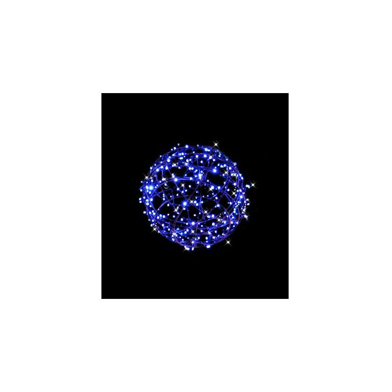 sphère - festilight saturn - a led - 400 mm - 100led - bleu - pétillant - festilight 98604-awp3-z