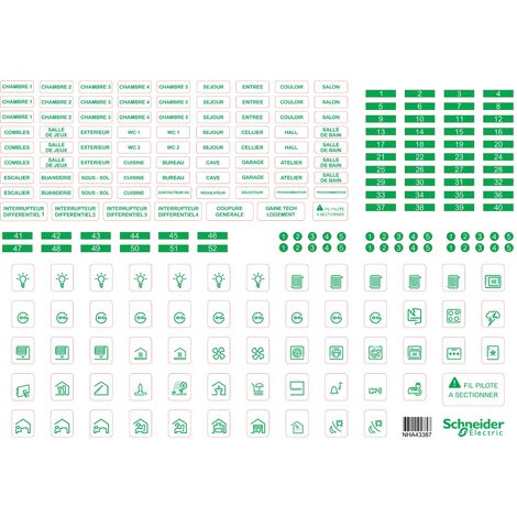 page symbole étiquette - lot de 10 - resi9 - schneider electric r9h13228