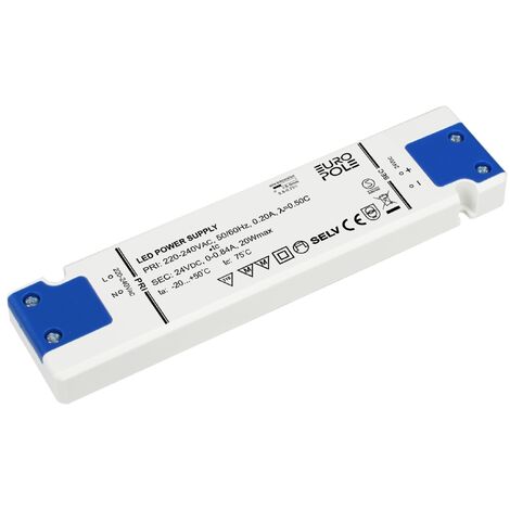 convertisseur électronique - slim - 20w - 24vdc - ip20 - europole 430420