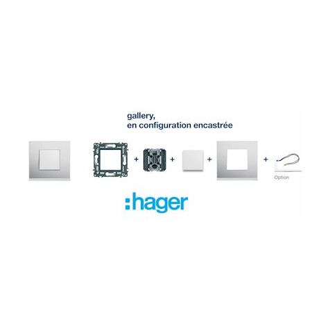 Hager – Interrupteur automatique 2 fils sans neutre – Détecteur de mouvement 180° – Montage encastré – IP20 – Polycarbonate gris clair