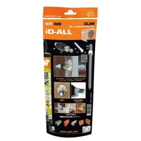 Kit de scellement chimique résine polyester 280 ml – 8 chevilles Spit ID-ALL – Pour fixation d'appareils en matériaux creux (1/2)