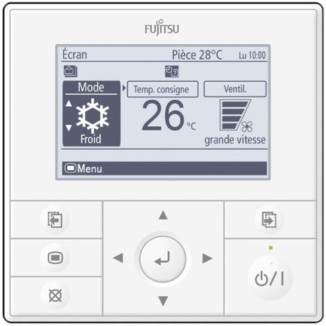 Atlantic – Télécommande filaire pour climatiseur réversible – Programmation hebdomadaire – Écran LCD rétroéclairé – Dimensions 120x120x20mm – 875019 (1/4)