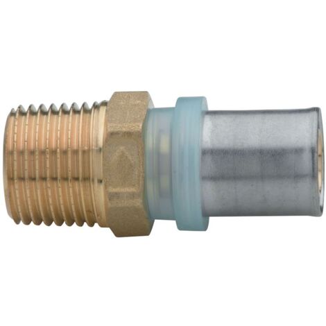 raccord droit - mâle - pour tube multicouche - 16 vers 3/8 - lot de 2 - altech 4434790