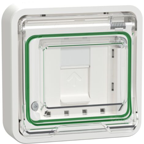 Mureva Styl - Prise RJ45 cat 6A blindé STP FTP - composable - IP55 IK07 - blanc (MUR39038) (1/5)