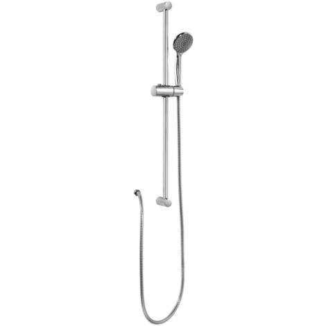Barre de douche chromée avec douchette 1 jet – Longueur 1,5m – Installation murale – 4704205 – Alterna