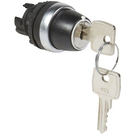 tête non lumineuse bouton tournant à clé 2 positions fixes 90 degrés en v - ec