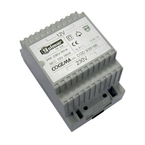 Transformateur 12 VCA – 18 VA – 3 modules pour tableau électrique – Alimentation stable et fiable pour projets techniques – Golmar - gtf104