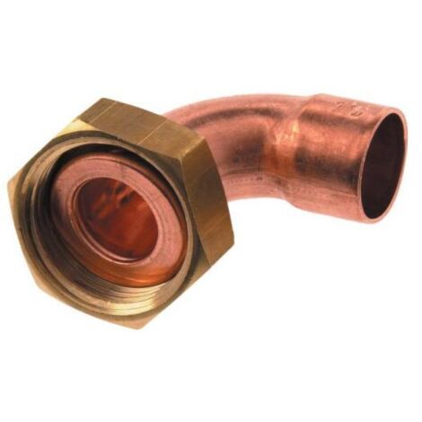 raccord 2 pièces coudé en laiton - femelle 20 x 27 vers femelle 16 mm - sachet de 2