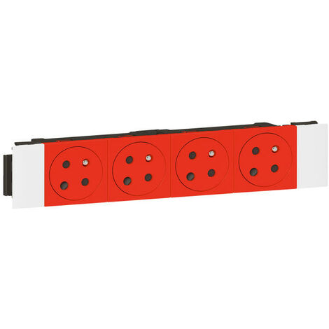 prise de courant - 4 x 2p+t - détrompage - clippage direct - surface - legrand 077124l