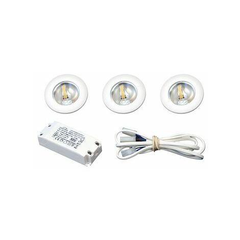 Aric – Kit de 3 spots encastrés à LED 1,8W blanc 3000K 150lm – Pour espaces modernes – 50775 - s1200 (1/7)