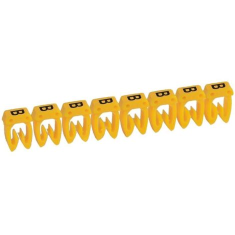 repère pour fil de 1.5 à 2.5 mm2 - lettre b - couleur jaune - legrand cab 3