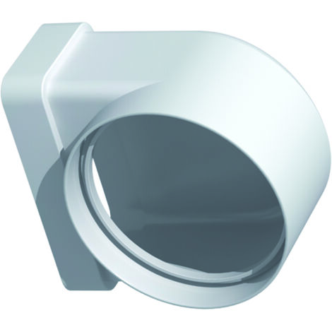 Unelvent – Coude mixte PVC rigide rectangulaire 40 x 110 mm vers rond 80 mm – Pour espaces restreints – Installation facile dans faux plafonds