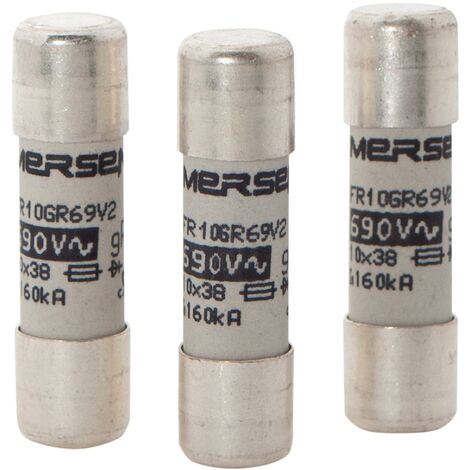 fusible cartouche - 10 x 38 - gg - 2a - 500v - boite de 10 - mersen d213098 (1/3)