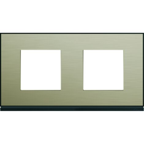 plaque - 2 postes - horizontale - 71 mm - placage bronze - hager gallery wxp2212 (1/4)