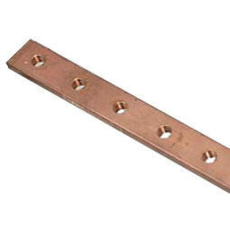 Legrand – Barre cuivre plate taraudée 12x2mm – 110A admissibles – Longueur 990mm – Pour raccordement conducteurs de protection (1/3)
