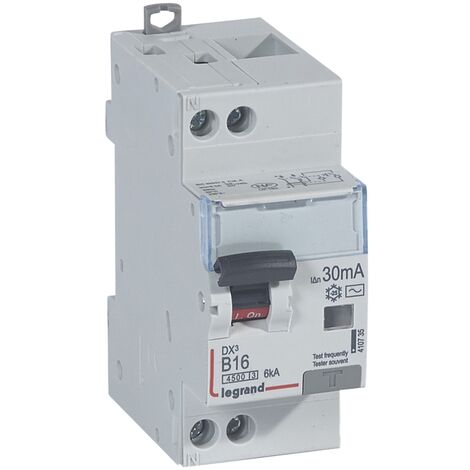 disjoncteur différentiel legrand dx3 16a courbe b 30ma 2 poles type ac - vis / vis - 6ka
