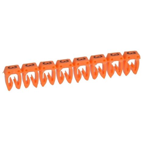 repère pour fil de 4 à 6 mm2 - chiffre 3 - couleur orange - legrand cab 3 (1/2)
