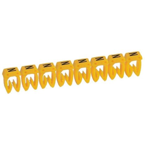repère pour fil de 0.5 à 1.5 mm2 - lettre n - couleur jaune - legrand cab 3
