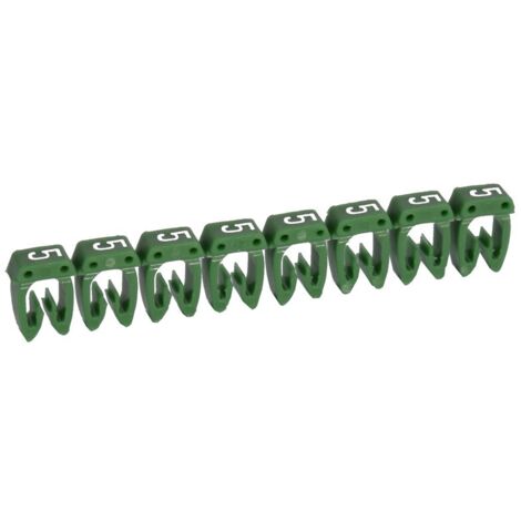 1200 Repères CAB 3 pour filerie 1,5mm² à 2,5mm² avec chiffre 5 Vert LEGRAND 038225 (1/2)