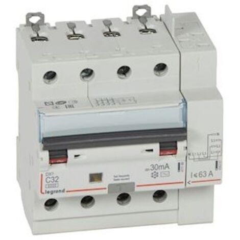 Legrand – Disjoncteur différentiel 32A – Courbe C 30mA – 4 pôles type AC – Capacité de coupure 6kA – Bornes à vis et automatiques