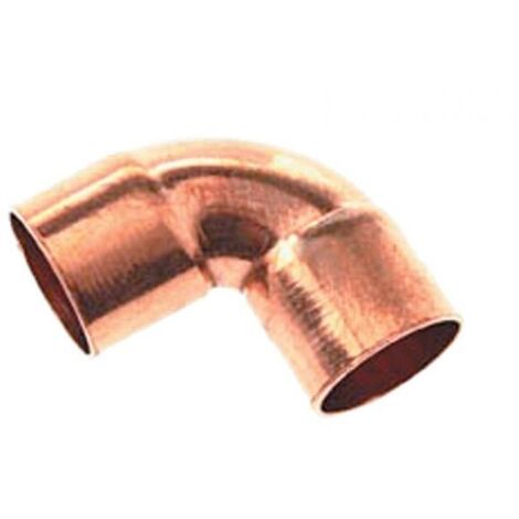 coude 90 degrès à souder en cuivre - petit rayon - femelle / femelle - diamètre 18 mm - sachet de 2 (1/2)