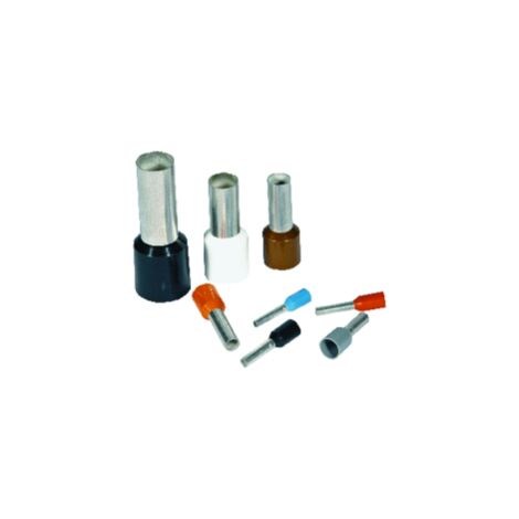 Bizline 225008 Embouts (x100) de câblage simple 10mm² 12mm/AWG8 brun