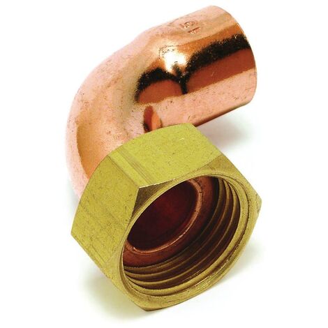 raccord 2 pièces coudé en laiton - femelle 20 x 27 vers femelle 22 mm - sachet de 2