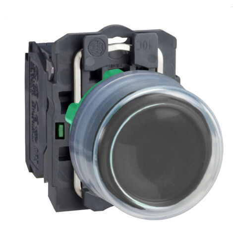 bouton poussoir - capuchonné - 1 no - noir - complet - schneider xb5ap21 (1/4)