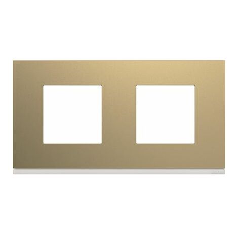 plaque - 2 postes - horizontale - 71 mm - champagne - hager gallery wxp0412