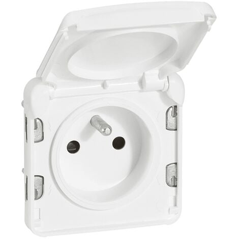 prise de courant 2p+t plexo blanc artic (composable)