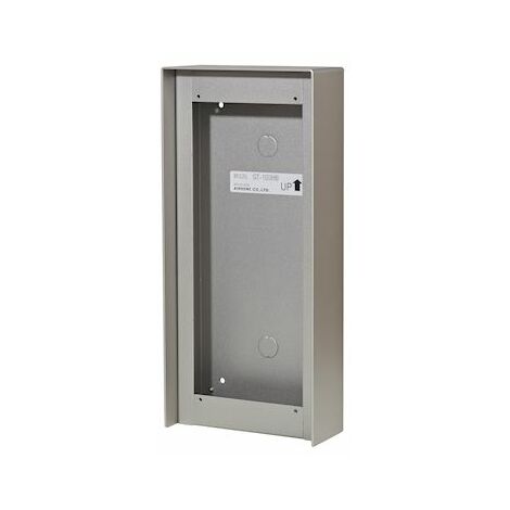 Aiphone – Cadre saillie aluminium anodisé 3 modules avec visière anti-pluie – Pour façade GF3F – Protection intempéries – GT103HB