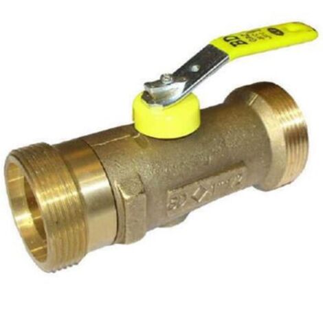 Robinet d'arrêt gaz 3/4'' modulable à 0,5 bar – Double mâle JPG – 1/4 de tour avec manette jaune – 22013015 – Chuchu Decayeux