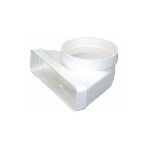 Atlantic – Coude mixte vertical 55 x 220 mm vers rond 125 mm – Raccord VMC pour installation en apparent – 460011